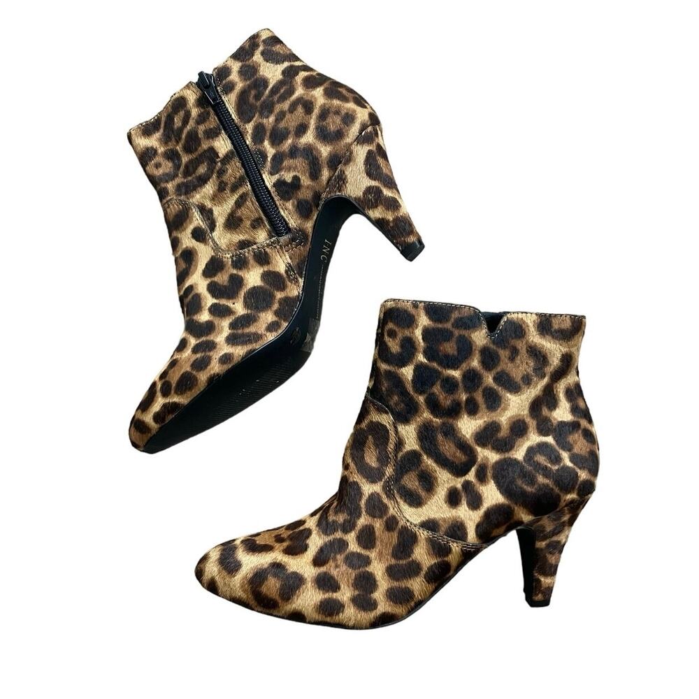 INC International Concepts Leopard Print Ankle Booties Size 6.5